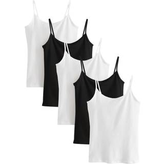 Next White/Black Thin Strap Vests 5 Pack