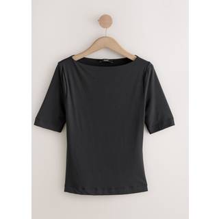 Next Black Soft Touch Slash Neck Half Sleeve T-Shirt