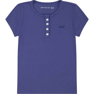 Abercrombie & Fitch Abercrombie & Fitch Blå Kortærmet Logo Henley Rib T-shirt