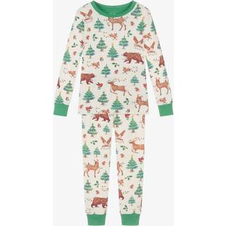 Hatley Hatley Cream Christmas Animals Cotton Pyjama Set