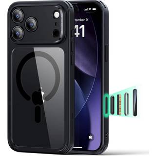 iPhone 17 Pro ESR Classic Hybrid Cover m. Indbygget Camera Control Knap - MagSafe Kompatibel - Gennemsigtig / Sort