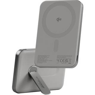 empower by PanzerGlass empower Bank w. Spin Stand | 5000mAh | Titanium Powerbank - Sølv - 5000 mAh