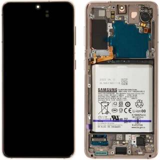 Samsung Galaxy S21 LCD Skærm inkl. Batteri Original - Phantom Violet