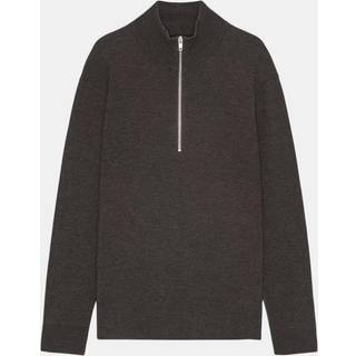 NN07 Harald Cotton/Modal Half Zip Demitasse Brown