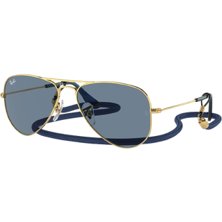 Ray - Ban Børn RJ9506S JUNIOR AVIATOR 223/1U Solbriller Metal Guld Blå Pilot Spejlet Spejl