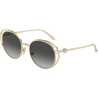 Jimmy Choo Kvinde JC4003HB 30068G Solbriller Metal Guld Grå Rund Normal Skygge