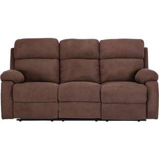 3-personers sofa med stofpladshifting i stof TOLZANO - brun