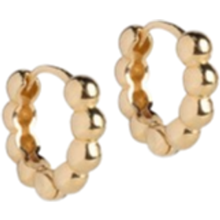 Enamel Ball Small Chunky Øreringe 18 kt. Forgyldt Sølv E404G - Dame - 925 Sterling Silver