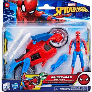 Marvel Spider-Man Web Blast Cycle 4-tommer actionfigur med k?ret?j og 2 webprojektiler b?rneleges?t fra 4 ?r og opefter