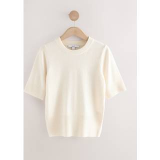Next Ecru Supersoft Short Sleeve Knitted Top