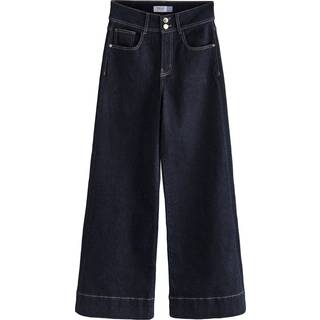 Next Højtaljede strækjeans med brede bukseben