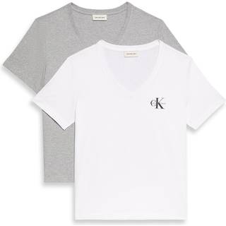 2 Pack Cotton V-Neck T-shirts - Grey - XXL