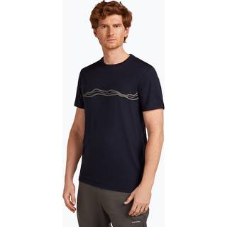 Icebreaker Men's Merino 150 Tech Lite Short Sleeve Tee Mountain Pulse Midnight Navy, M