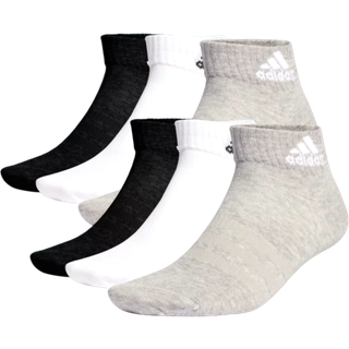 Thin and Light Sportswear ankelsokker, 6 par - Medium Grey Heather / White / Black - 34-36