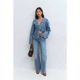 Gina Tricot-Front pocket flare jeans-Flare & bootcut jeans-Blå-42-Dame