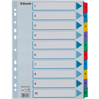 Esselte Register Mylar A4 1-10 flerfarv