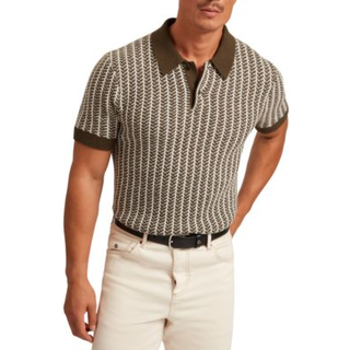 Ted Baker Ted Baker Kolomer Kortærmet sildebenstekstur Polo-skjorte - small