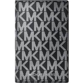 MK Hudson Metallic Signature Logo Folding Card Case - Black - Michael Kors - ONE SIZE