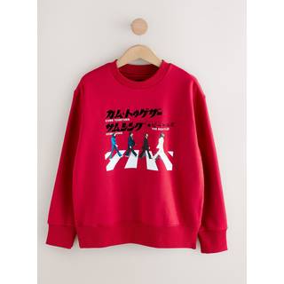 Next Cherry Red Official Beatles License Japanese Back Graphic Crewneck Sweatshirt