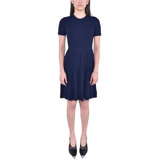MK Ribbed Knit Short-Sleeve Dress - Blue - Michael Kors - XL
