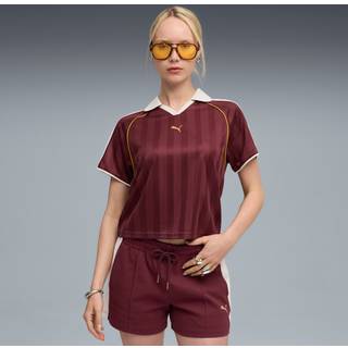 PUMA T7 Relaxed Football Jersey Women, Clothing, Ruby Shimmer, S
