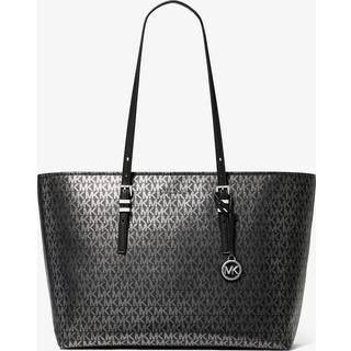 MK Quinn Large Metallic Signature Logo Tote Bag - Black - Michael Kors - ONE SIZE