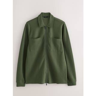 Next Green Textured Zip Through Shacket