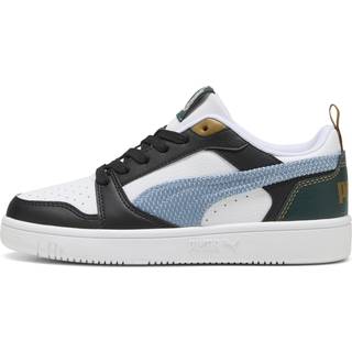PUMA Rebound V6 Low Run Fun Sneakers Kids, Shoes, Black/Haute Tropic/Green Terrain, 34.5
