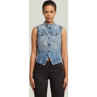 Pitched Hem Slim Vest - vintage cirrus blue - Women