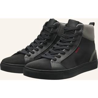 Sneakers i mesh og imiteret læder med højt skaft