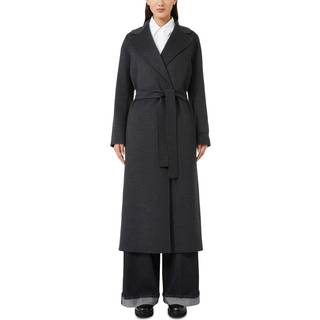 'S Max Mara Poldo virgin wool wrap coat - grey - S-M