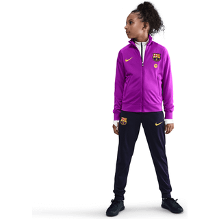 Maskinstrikket FC Barcelona Strike Nike Dri-FIT-fodboldtracksuit til større børn - lilla - XS