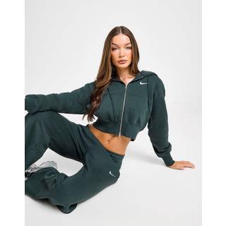 Nike Phoenix Crop Full Zip Hoodie, Grøn - Grøn - L