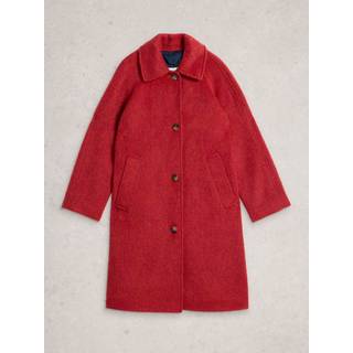 White Stuff White Stuff Red Kelsey Texture Wool Blend Coat