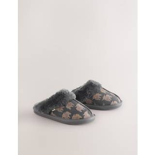 Next Grey Hamish Suede Mule Slippers