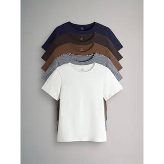 The Set The Set 5 Pack Kortærmet Fitted Rund hals T-shirt