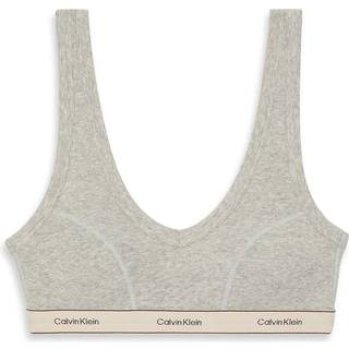 Lightly Lined Triangle Bralette - Heritage Cotton Stretch - Grey - L