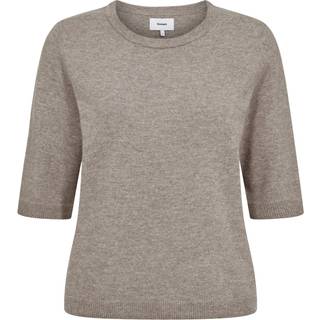 NÜMPH - Nukally Ss Pullover - Taupe Gray - XL - Grå - Knit