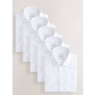 Next Kortærmet Easy Care Formelt Smart Skjorter 5 Pakke - EU 43 Almindelig