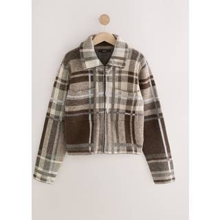 Next Strikket bomberJakke med lynlås og uld