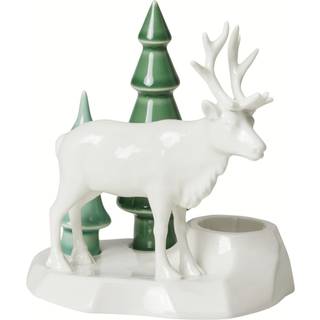 Winter Stories Rensdyr Lysestage, White/Green