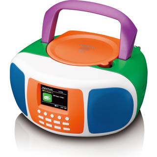 Lenco - Bærbar DAB+/FM-radio med Bluetooth®, cd-afspiller og stort LCD-farvedisplay Glade farver til børn - SCD-861KIDS