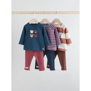 Next Navy/Brown Bear Tops and Leggings 6 Piece Baby Set (0mths-3yrs)