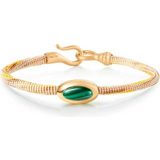 OLE LYNGGAARD COPENHAGEN Life armbånd, håndknyttet reb, Golden. Malakit fatning i 18 karat rødguld