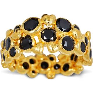 Blossom Copenhagen Radiance Midnight ring i forgyldt med sort cubic zirkonia - Str. 60