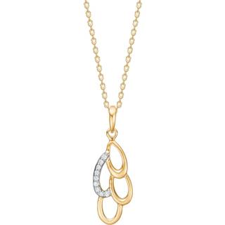 Siersbøl - 8 kt. guldvedhæng med zirkonia og blank overflade