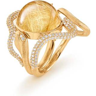 OLE LYNGGAARD COPENHAGEN Snakes ring i 18 kt guld med rutil og 220 brillanter - Str. 51