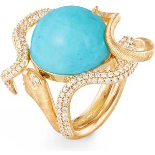 OLE LYNGGAARD COPENHAGEN Snakes ring i 18 kt guld med turkis og 220 brillanter - Str. 56