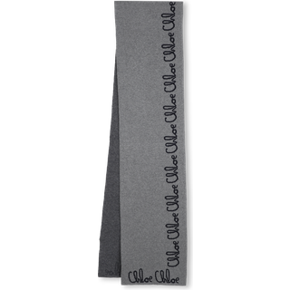 ChloÃ© Kids Logo cotton and wool scarf - grey - I