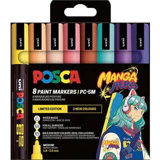 Posca PC-5M 1,8 - 2,5 mm Limited Edition - Manga Hero 8-Pak